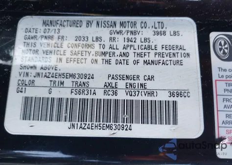 2014 Nissan 370Z from USA, damaged, VIN JN1AZ4EH5EM630924